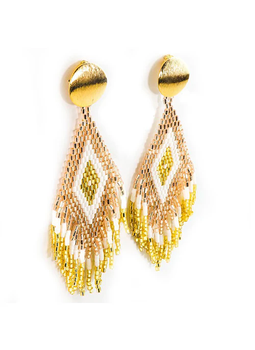 Anitha Beaded Earrings in Gold - Lositime