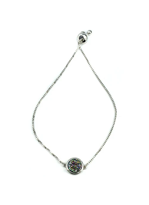 Addison Druzy Adjustable Bracelet in Silver - Lositime