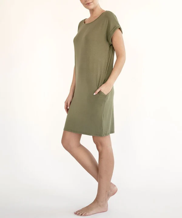 BAMBOO CROP DRESS WITH POCKETS - Lositime
