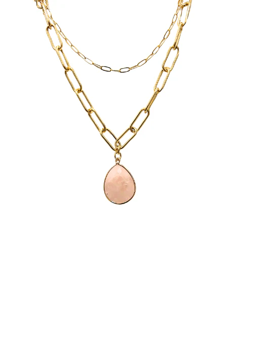 Rose Quartz Double Strand Necklace - Lositime