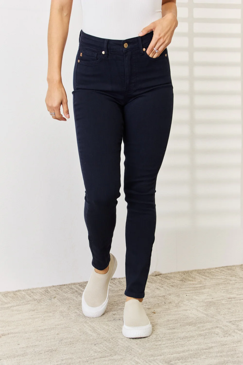Judy Blue Full Size Garment Dyed Tummy Control Skinny Jeans - Lositime