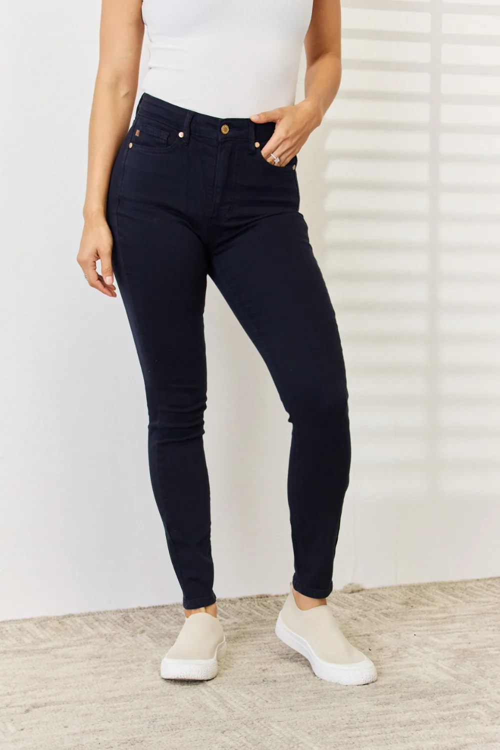 Judy Blue Full Size Garment Dyed Tummy Control Skinny Jeans - Lositime