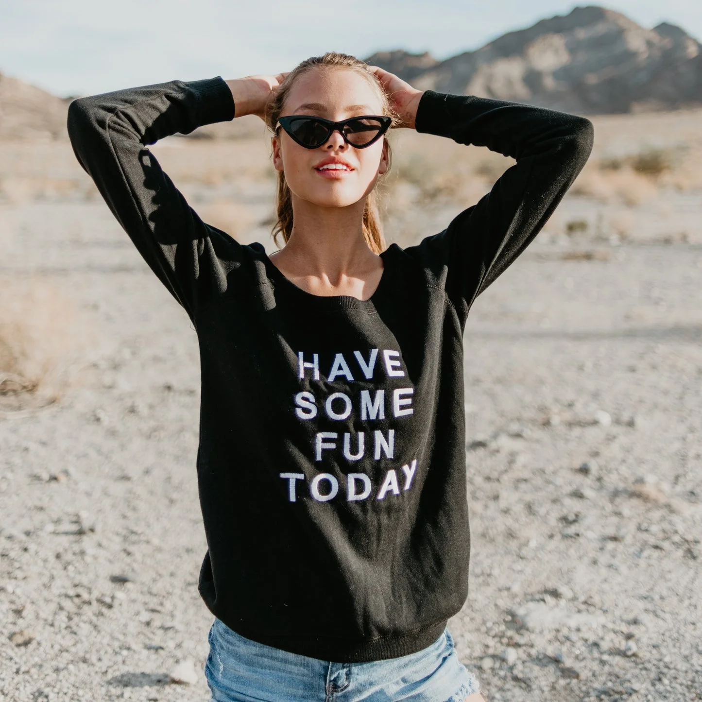 The Embroidered Wide Neck Fleece - Lositime