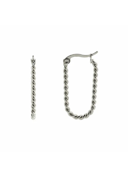 Elle Twisted Hoops in Silver - Lositime