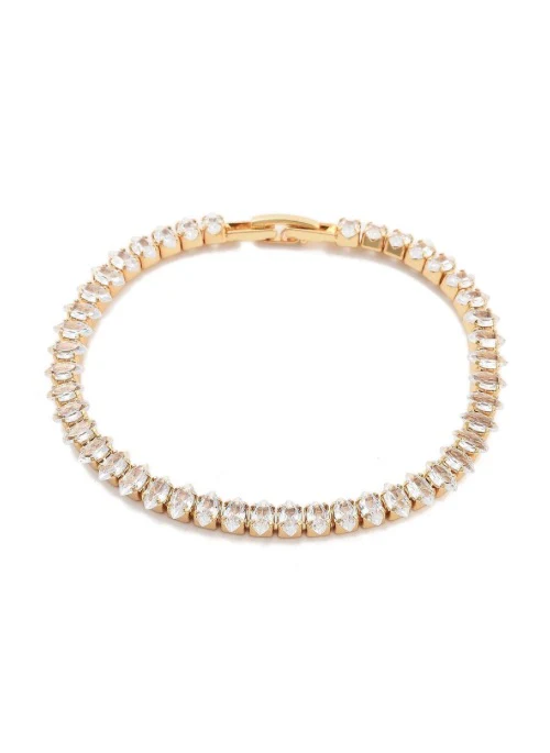 Marquise CZ Tennis Bracelet Gold 7mm - Lositime
