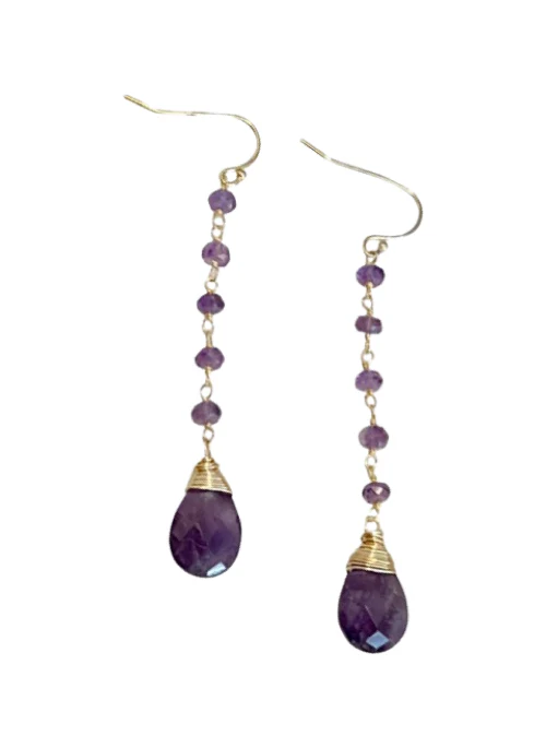 Amethyst Teardrop Earrings - Lositime