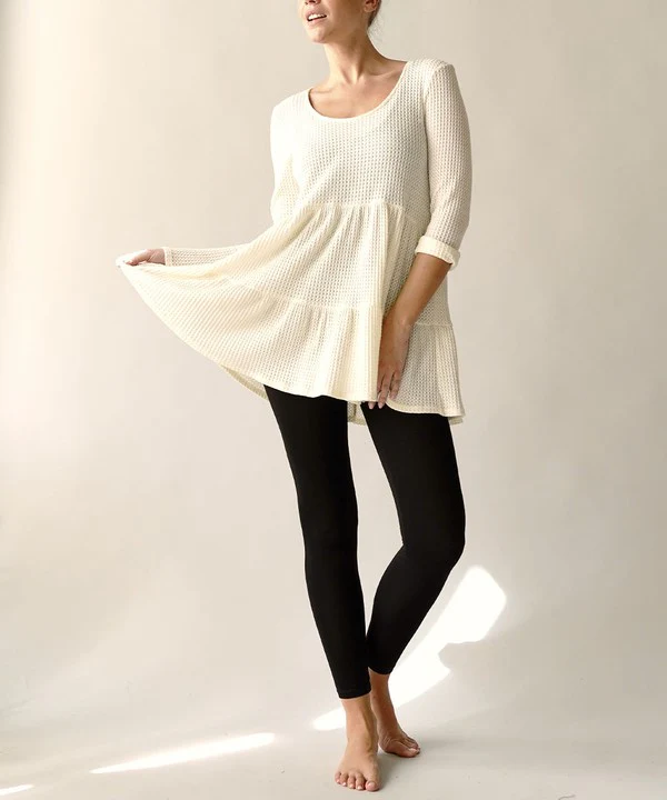 BAMBOO WAFFLE BABYDOLL TUNIC - Lositime