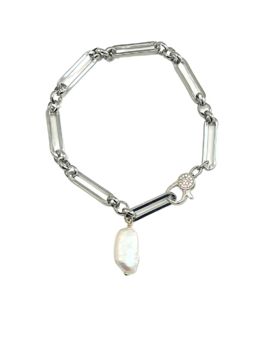 Bianca Paperclip Pearl Bracelet - Lositime