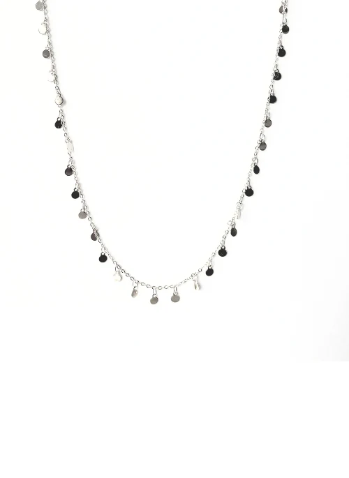 Sydnie Discs Choker Necklace Silver - Lositime
