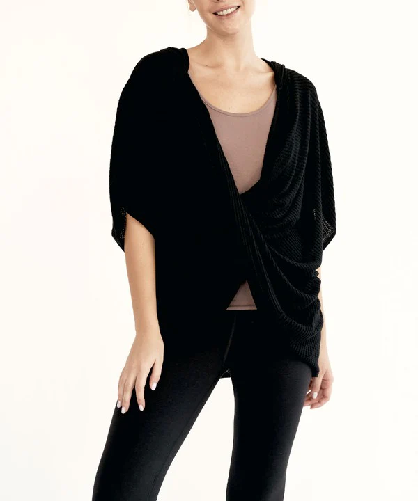 BAMBOO WAFFLE HOODIE WRAP - Lositime