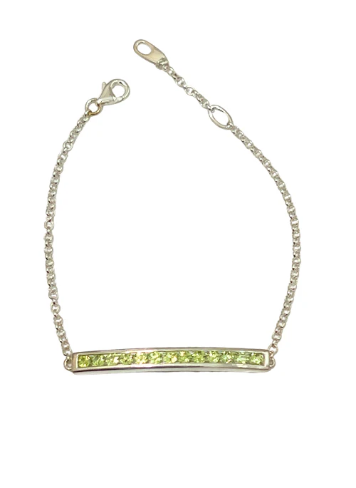 Channel Birthstone Bracelet Peridot - Lositime