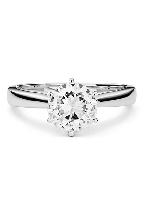 Forever Brilliant Moissanite 1.50ct Solitaire Ring in 14k White Gold - Lositime