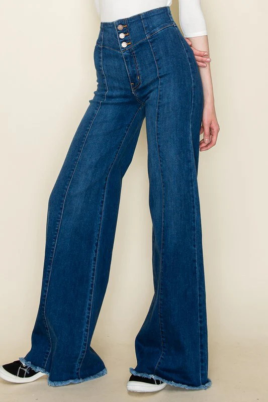 Wide leg, denim pants,  jeans, western - Lositime