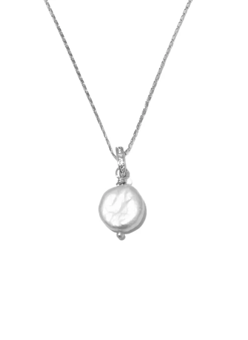 Freshwater Coin Pearl Necklace Silver - Lositime