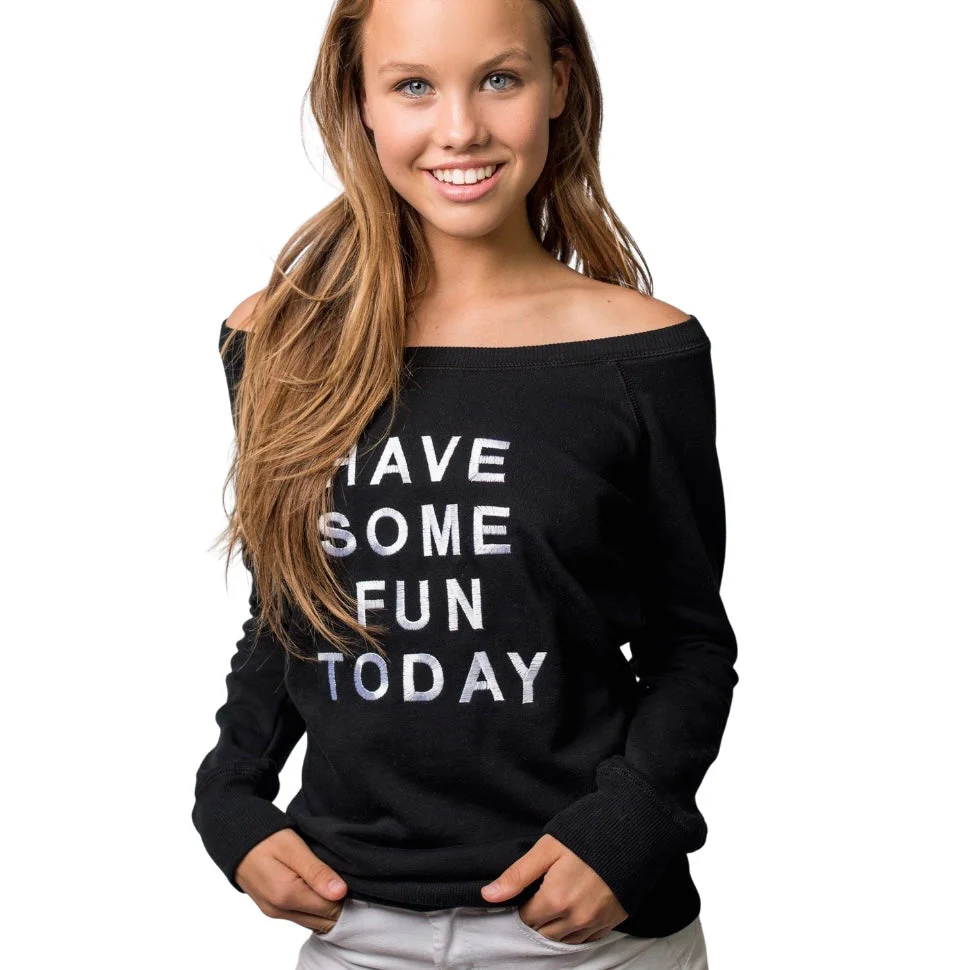 The Embroidered Wide Neck Fleece - Lositime