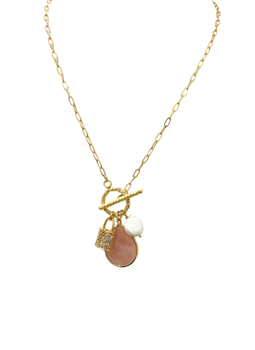 Evelyn Rose Quartz Charm Necklace - Lositime