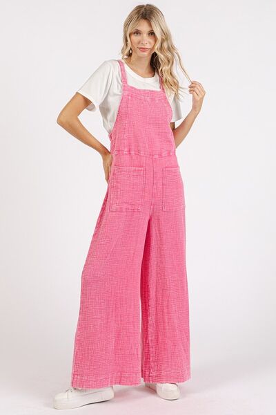 Mittoshop Textured Wide Leg Overalls - Lositime