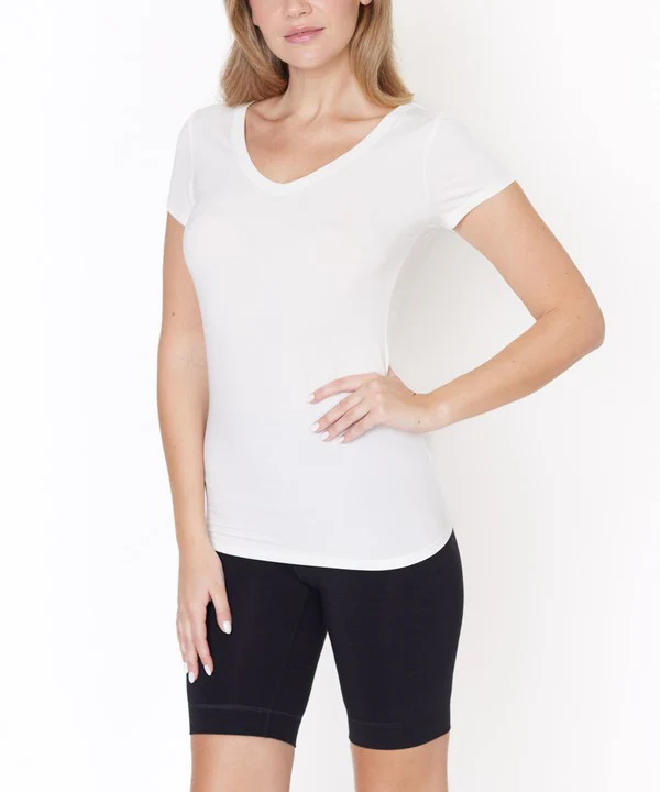 BAMBOO V NECK FITTED TOP - Lositime