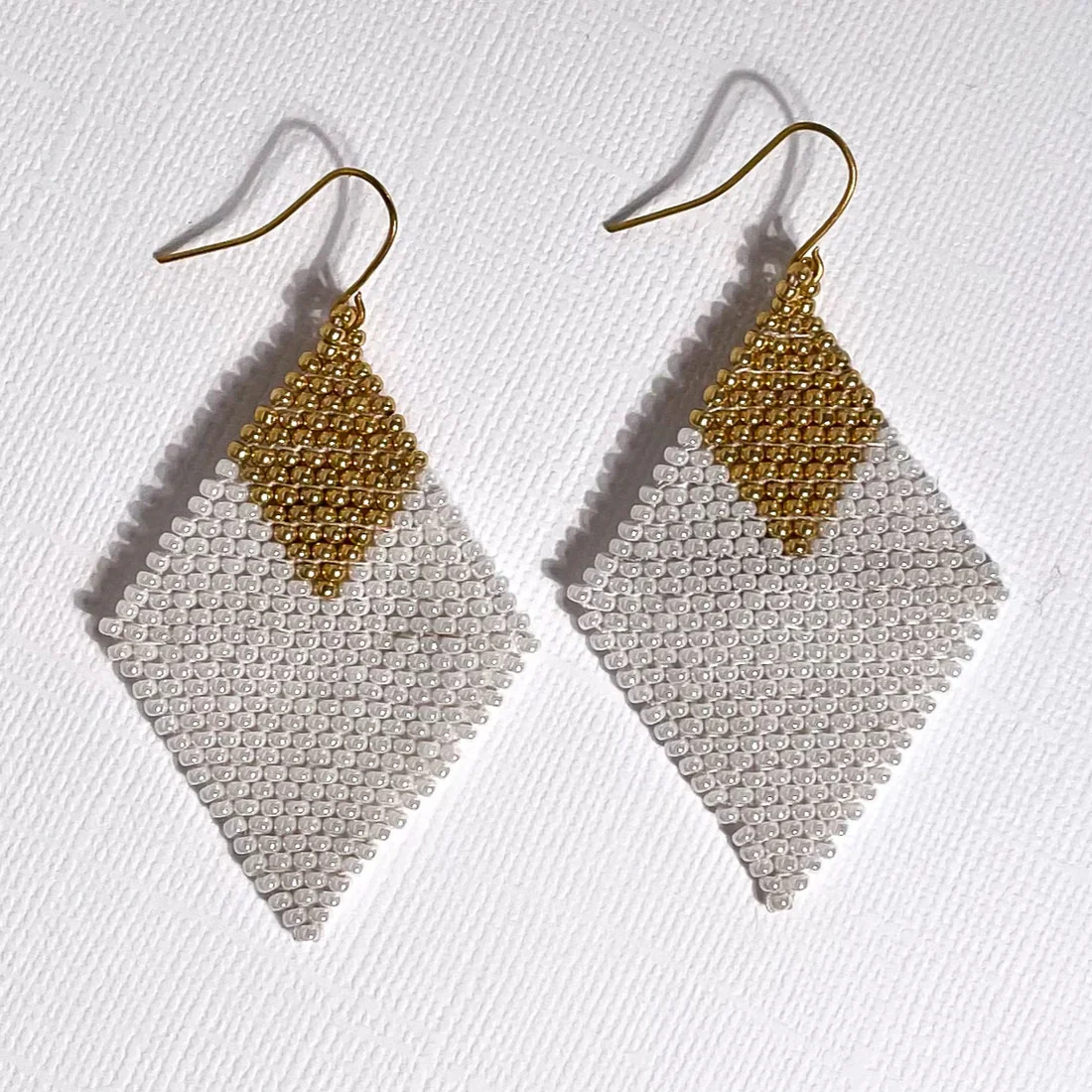 Florian White and Gold Bead Earrings - Lositime