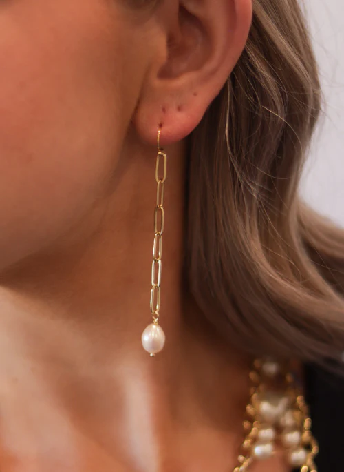 Pearl Paperclip Earrings - Lositime