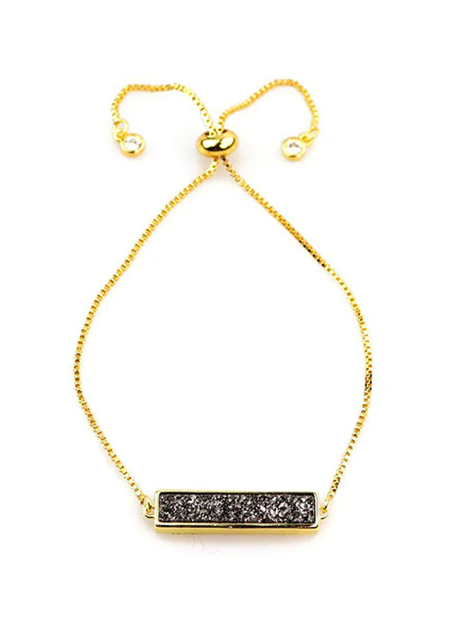 Bethany Druzy Bar Bracelet in Gold - Lositime