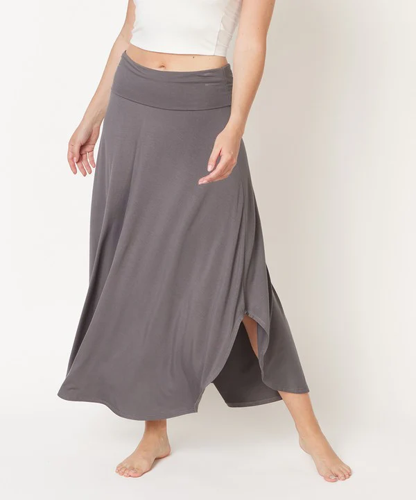 BAMBOO BAND WAIST MAXI SKIRT - Lositime