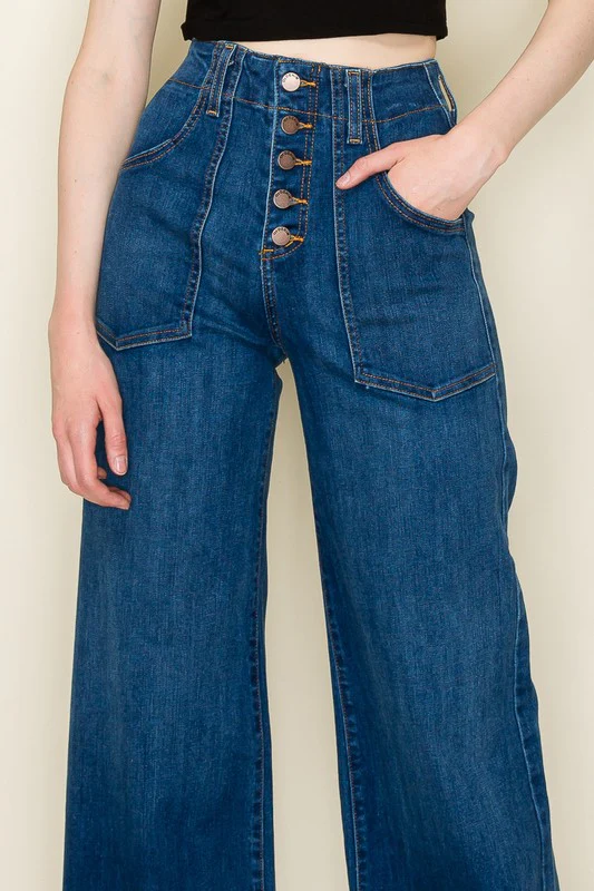 Wide leg, denim pants,  jeans, western - Lositime