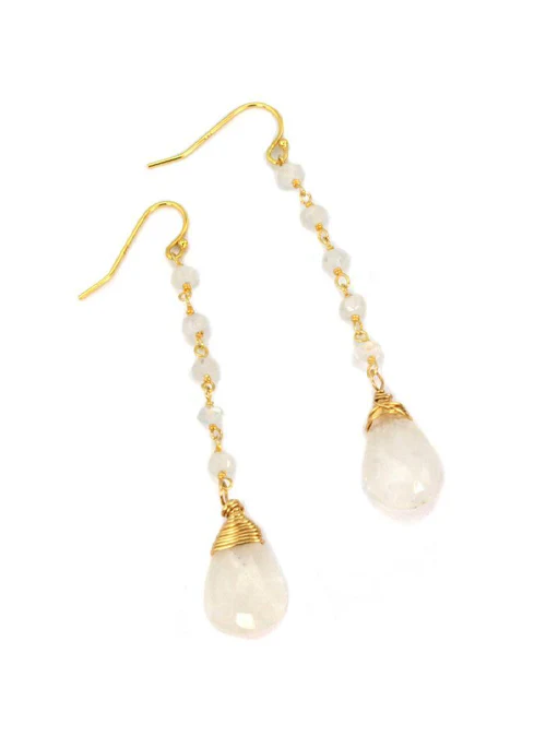 Moonstone Teardrop Earrings - Lositime