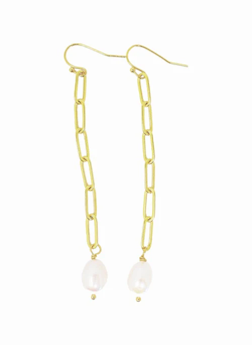 Pearl Paperclip Earrings - Lositime