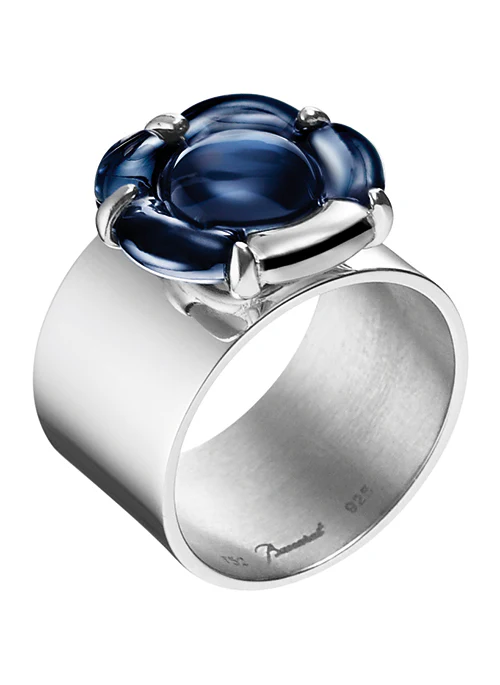 B FLOWER Band Crystal Ring - Lositime