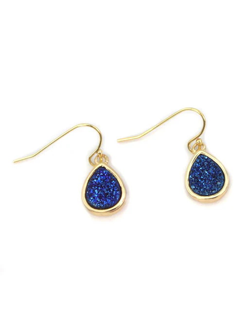 Emma Druzy Teardrop Earrings in Gold - Lositime