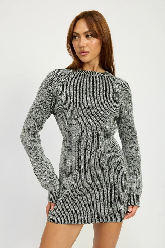 MOCK NECK MINI RIB DRESS - Lositime