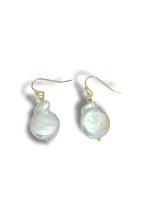 Riley Coin Pearl Earrings Gold - Lositime