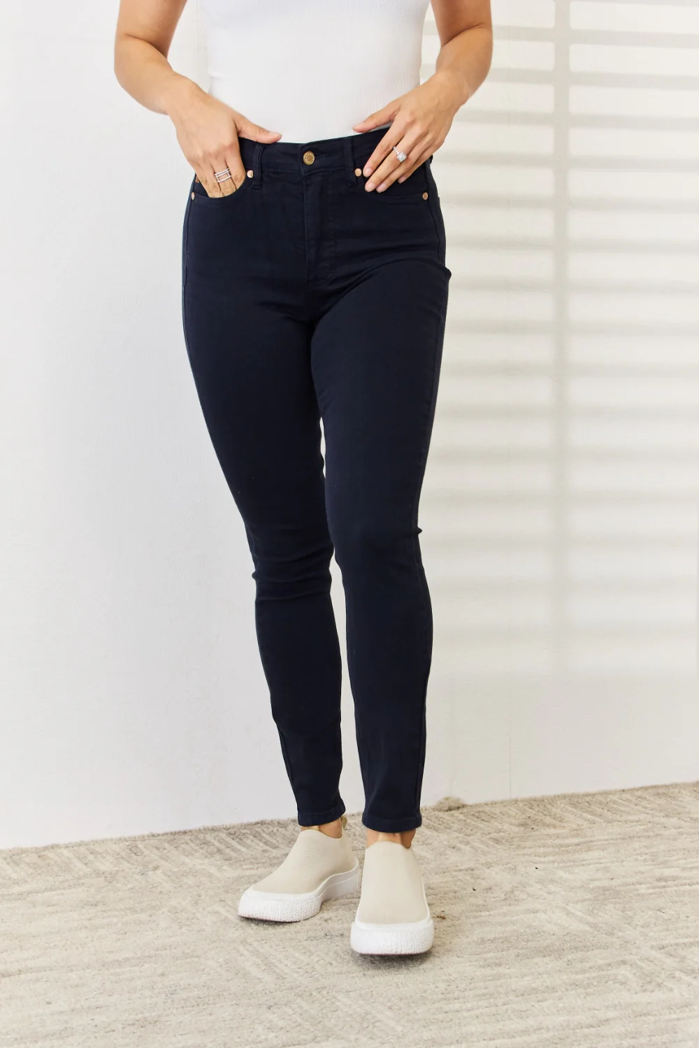 Judy Blue Full Size Garment Dyed Tummy Control Skinny Jeans - Lositime