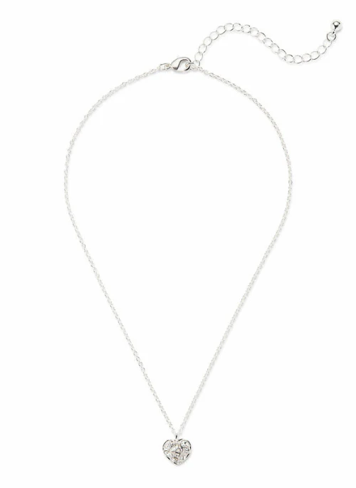 Heart Crystal Pendant Silver - Lositime