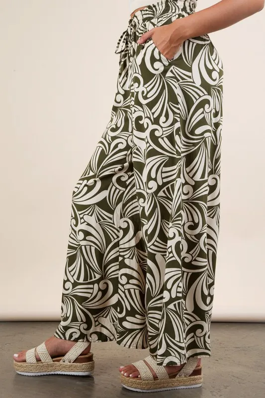 VERY J Printed Wide Leg Pants - Lositime